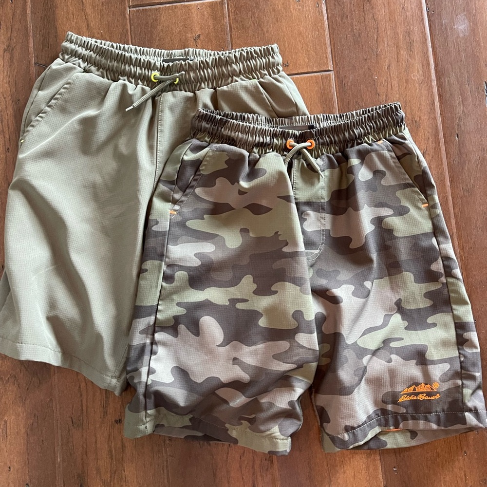 Eddie Bauer 2 Pack Boys Hybrid Shorts Great For Swim or Play Small 7/8